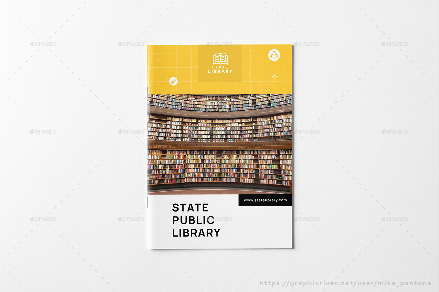 Public Library Booklet Brochure, Print Templates GraphicRiver